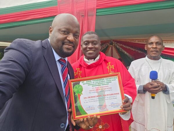 Tom Bright Amooti Joins Christians to Celebrate Feast of St. Jude at Nkaaka