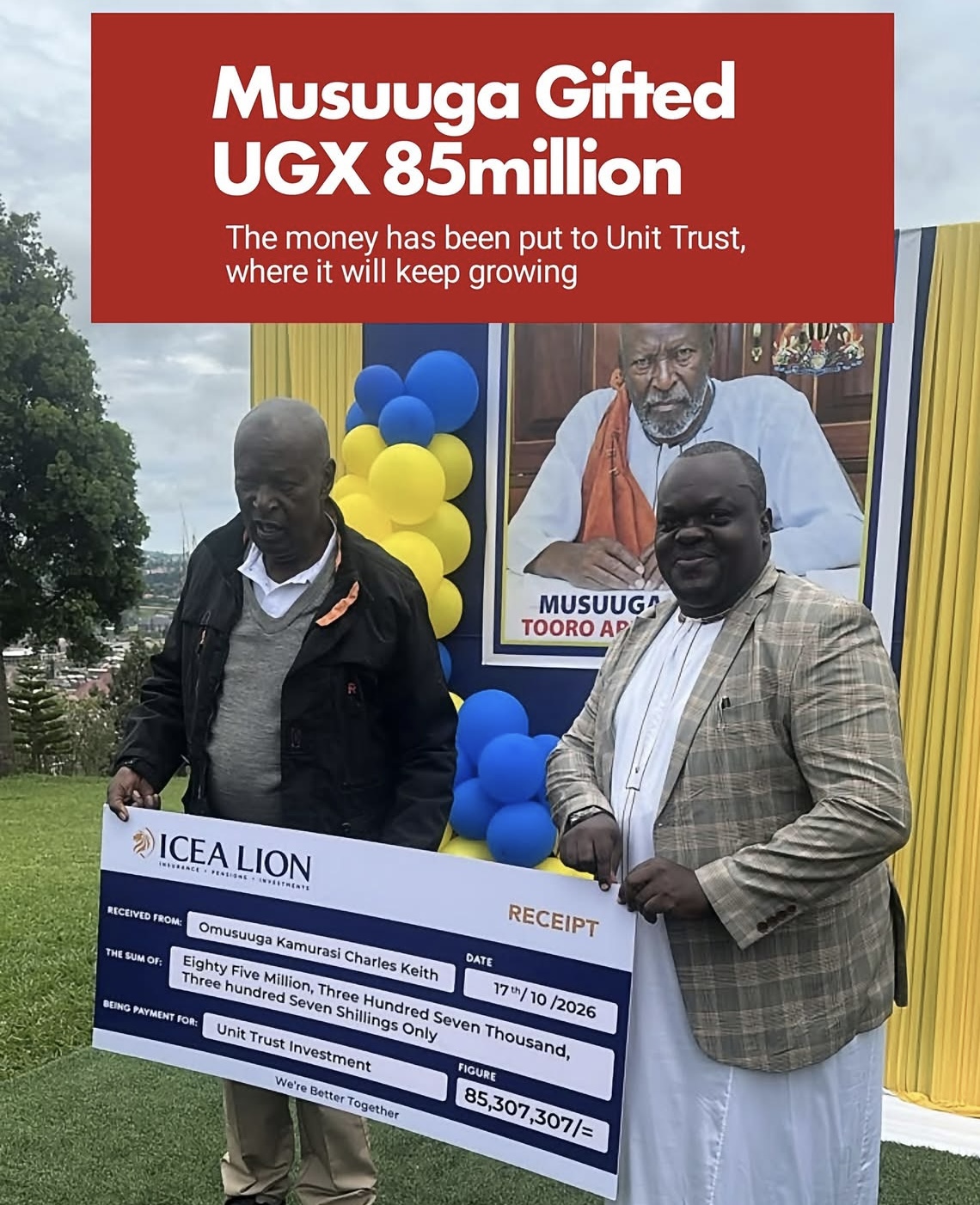 Musuuga Charles Kamurasi Receives Shs85.3 Million Gift From Well-Wishers