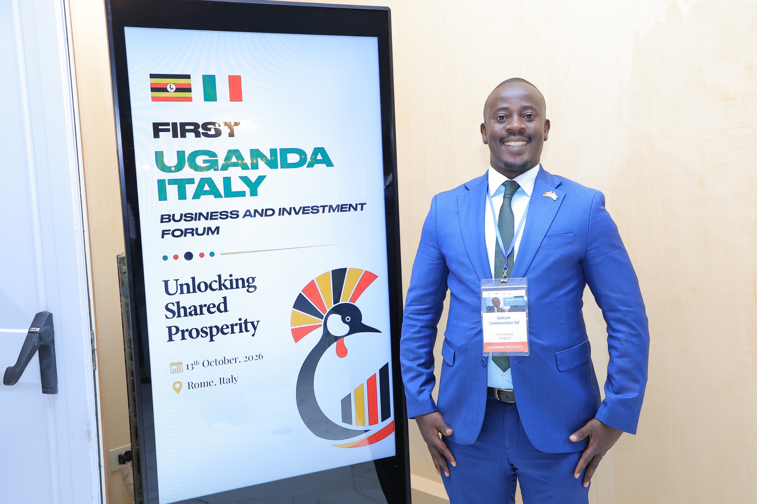 Casbart Tukundane Joins Uganda’s Investment Drive at Business Forum in Rome